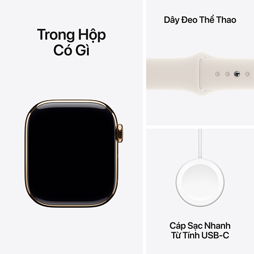 Apple Watch Series 10 Viền Titan Cellular 46mm Dây Cao Su S/M