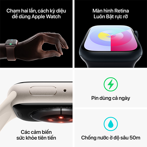 Apple Watch Series 9 Viền thép Cellular 41mm Sport Band S/M