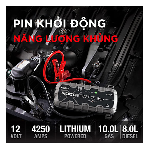 SDP kiêm bộ khởi động xe NOCO BOOST X GBX155 12V 4250A 99Wh