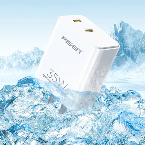 Củ sạc nhanh Pisen 2 cổng USB-C 35W (DQ-02)