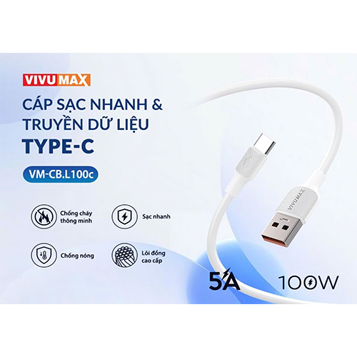 Cáp sạc nhanh Vivumax L100c Type C 1M