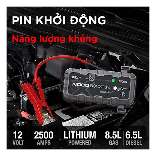 SDP kiêm bộ khởi động xe NOCO BOOST X GBX75 12V 2500A 75Wh