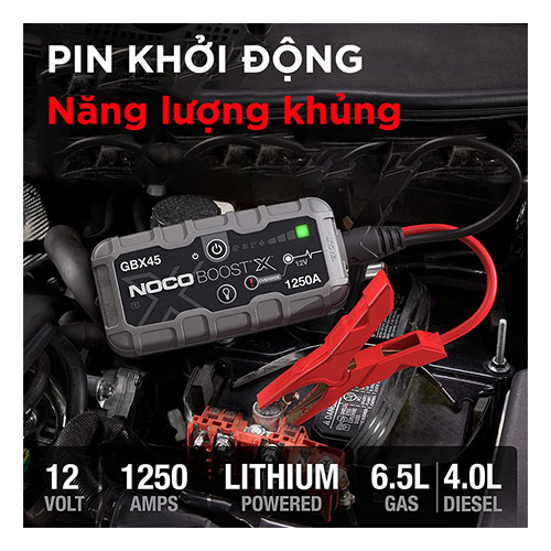 SDP kiêm bộ khởi động xe NOCO BOOST X GBX45 12V 1250A 31Wh