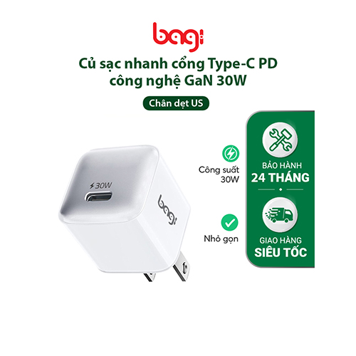 Củ sạc Bagi 30W GaN PD30n