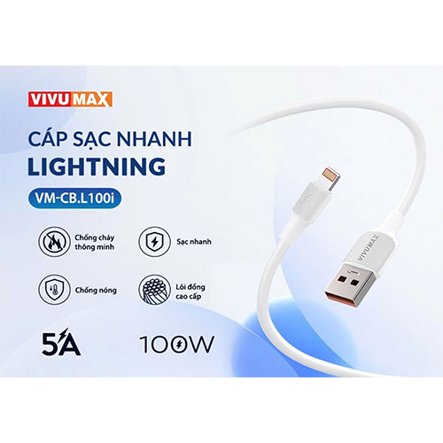 Cáp sạc nhanh Vivumax L100i Lightning 1M