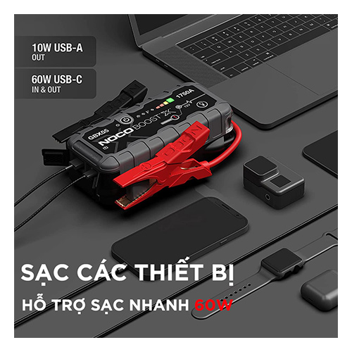 SDP kiêm bộ khởi động xe NOCO BOOST X GBX55 12V 1750A 46Wh