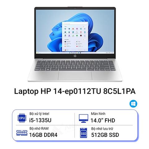MTXT HP 14-ep0112TU i5-1335U/16GD4/512GSSD/14.0FHD/Wlax/BT5/W11SL/BẠC 8C5L1PA