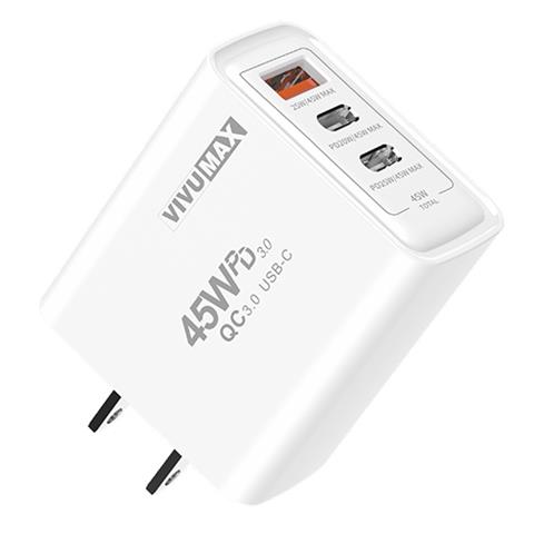 Củ sạc nhanh 3 cổng 45W Vivumax PD45