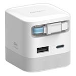 Bộ củ cáp sạc Cuktech GaN AD653W 67W 2 cổng, kèm cáp thu gọn Type C