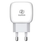 Bộ củ cáp Super A2313C 2 cổng PD+QC3.0 20W kèm cáp C-C 1m